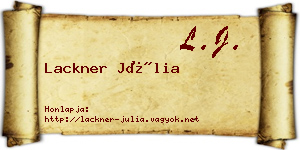 Lackner Júlia névjegykártya